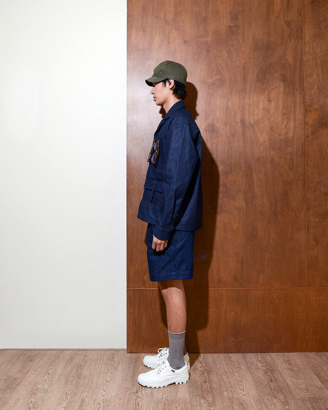 Structured Denim Bermuda