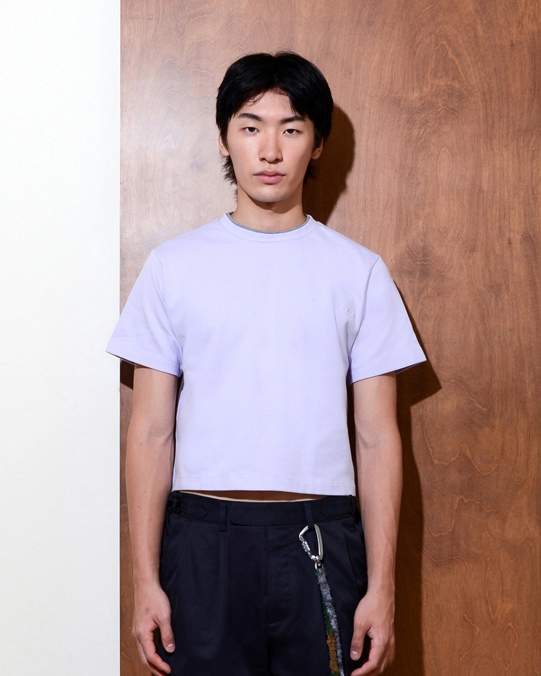 Cropped Double-neck Tee (lavender)