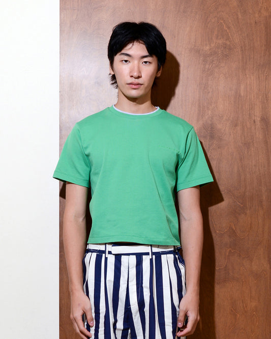 Cropped Double-neck Tee (grn)