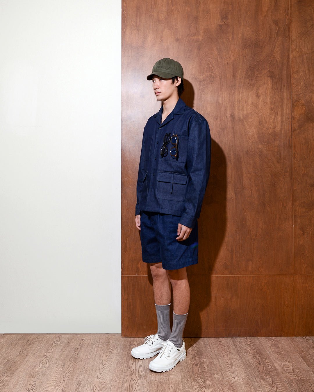 Structured Denim Bermuda