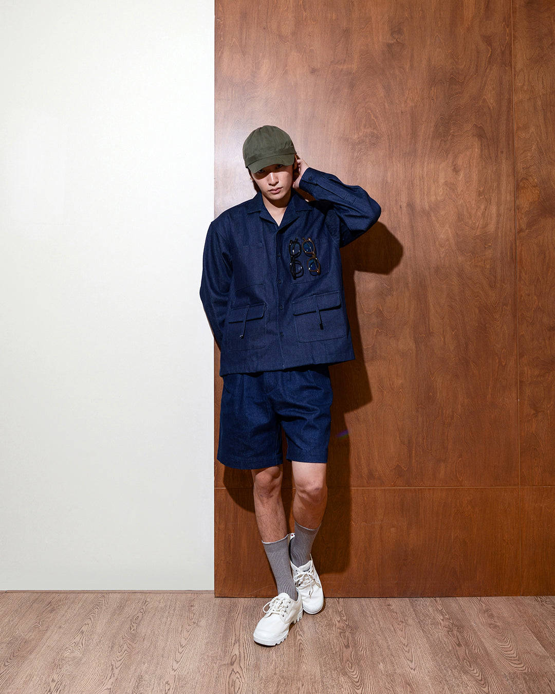 Structured Denim Bermuda